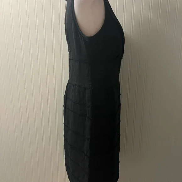 Talbots Black V-Neck Sleeveless Linen Dress - Picture 6 of 9